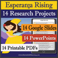 Esperanza Rising Activities, 14 Research Projects, PBL, Rubrics, Google Slide
