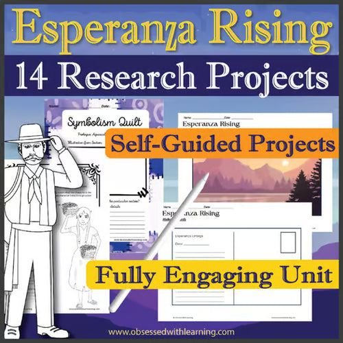 Esperanza Rising Activities, 14 Research Projects, PBL, Rubrics, Google Slide