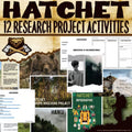 Hatchet Novel Study Activities, 12 Research Projects, STEM, Rubrics, STEAM
