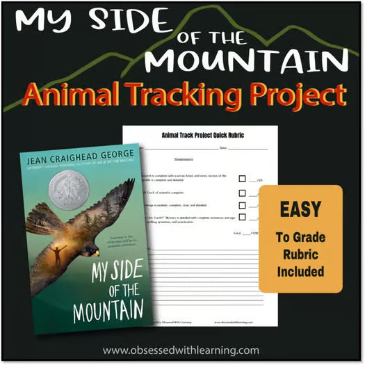 My Side of the Mountain Novel Study Activity, Animal Research & Tracking Project