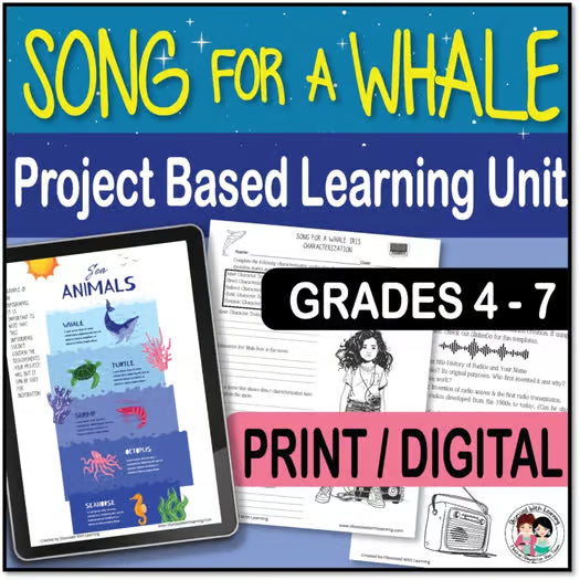 Song for a Whale Activities, 16 Research Projects, PBL, Rubrics, Novel Study