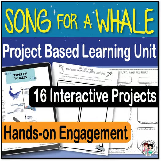 Song for a Whale Activities, 16 Research Projects, PBL, Rubrics, Novel Study