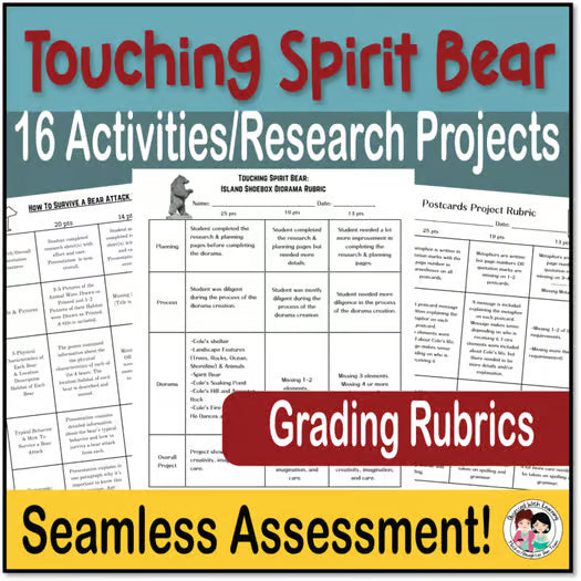 Touching Spirit Bear, 16 Research Projects, PBL, SEL, Rubrics, Novel Study
