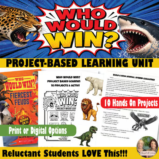 Who Would Win Animal Project Based Learning Unit, 10 Engaging Activities, STEM