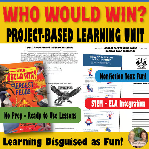 Who Would Win Animal Project Based Learning Unit, 10 Engaging Activities, STEM