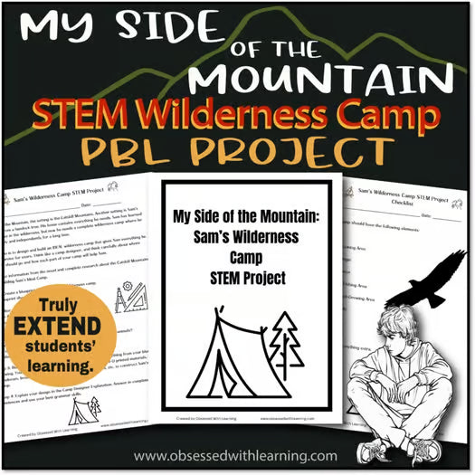My Side of the Mountain Novel Study, STEM Project, Design a Wilderness Camp
