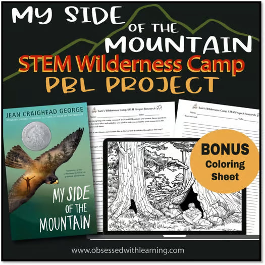 My Side of the Mountain Novel Study, STEM Project, Design a Wilderness Camp